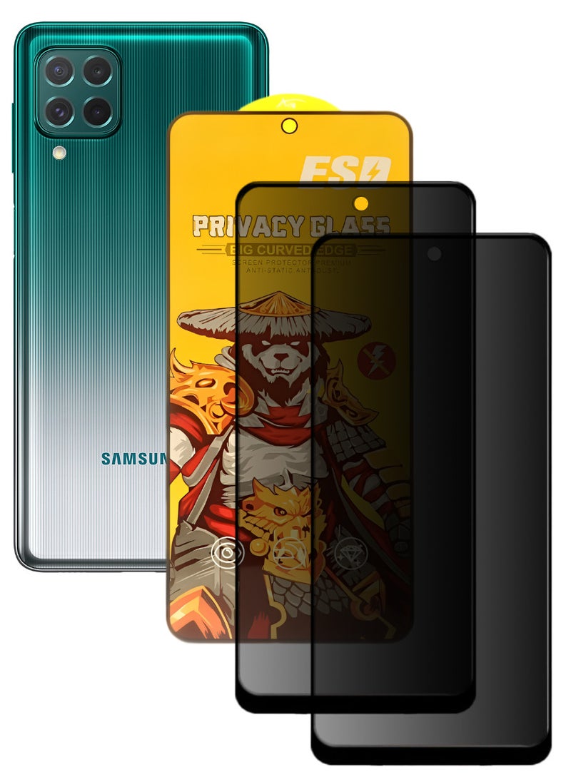 ESD 2 Pieces Tempered Dustproof Privacy Glass Screen Protector Compatible For Samsung Galaxy M62 - Image 1