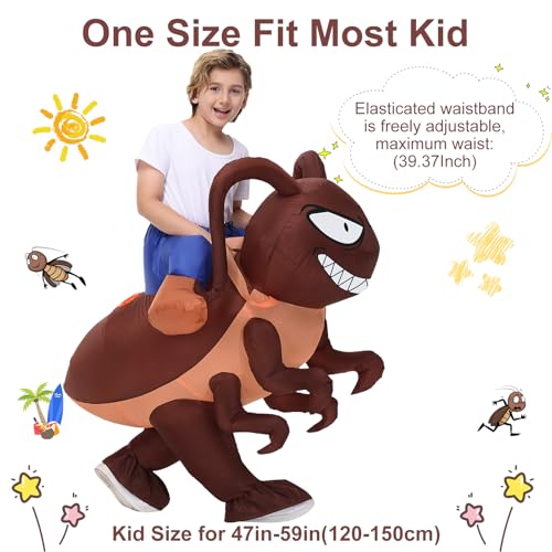 Servllcell Inflatable Cockroach Costume for KidsHalloween Costumes Blow Up Costumes Ride On Roach Funny Animal Costume for Boys GirlsCosplay Party - Image 5