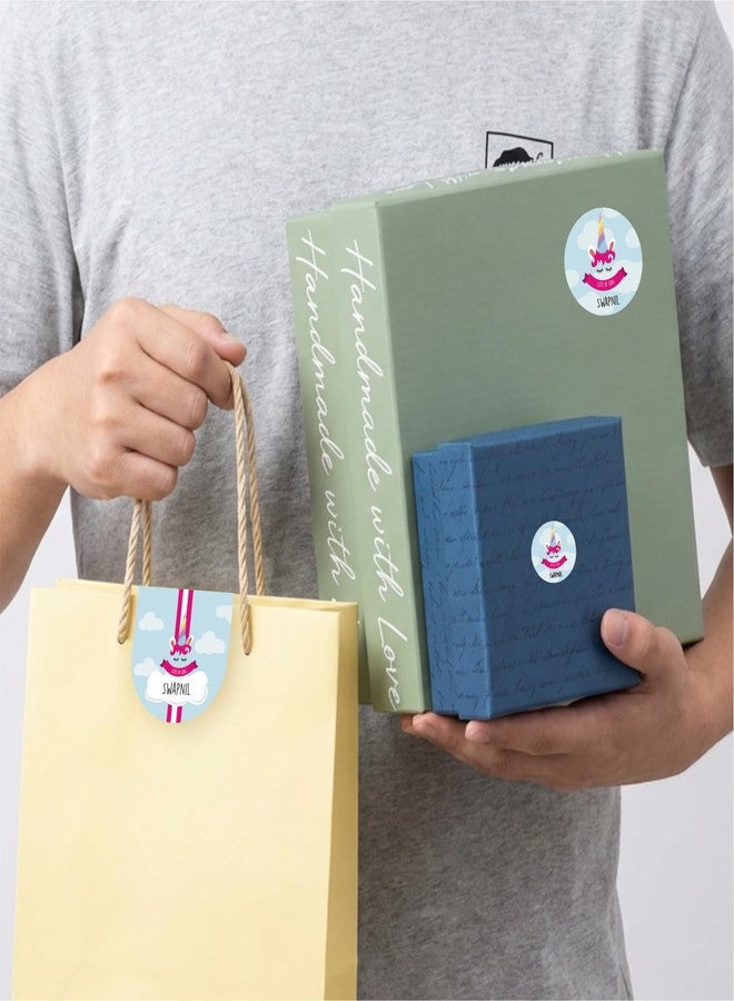 Graficative Name Stickers Label for Kids | Personalized Name Tags for School Kids | Label for Water Bottles, Snack Boxes (Unicorn) - Image 2