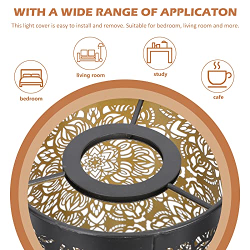 KALLORY Metal Lamp Shades Hollow Carved Lampshade Iron Lamp Cover Decorative Metal Shade for Table Chandelier Wall Lights Flower Cutout Design - Image 4