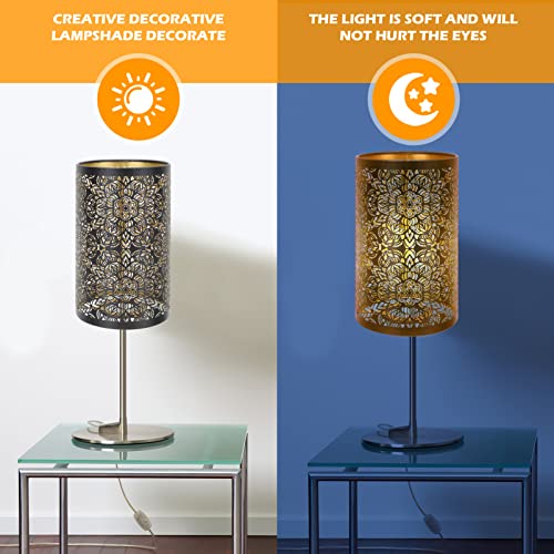 KALLORY Metal Lamp Shades Hollow Carved Lampshade Iron Lamp Cover Decorative Metal Shade for Table Chandelier Wall Lights Flower Cutout Design - Image 3