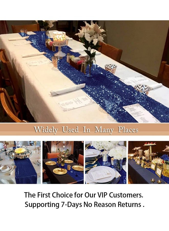 ShiDianYi Navy Blue Bridal Shower Decorations 5Pcs Navy 12''x72'' Sequin Table Runners Navy Blue Party Supplies -723S - Image 5