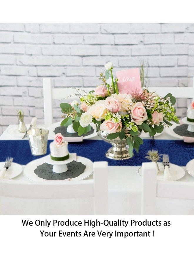 ShiDianYi Navy Blue Bridal Shower Decorations 5Pcs Navy 12''x72'' Sequin Table Runners Navy Blue Party Supplies -723S - Image 2