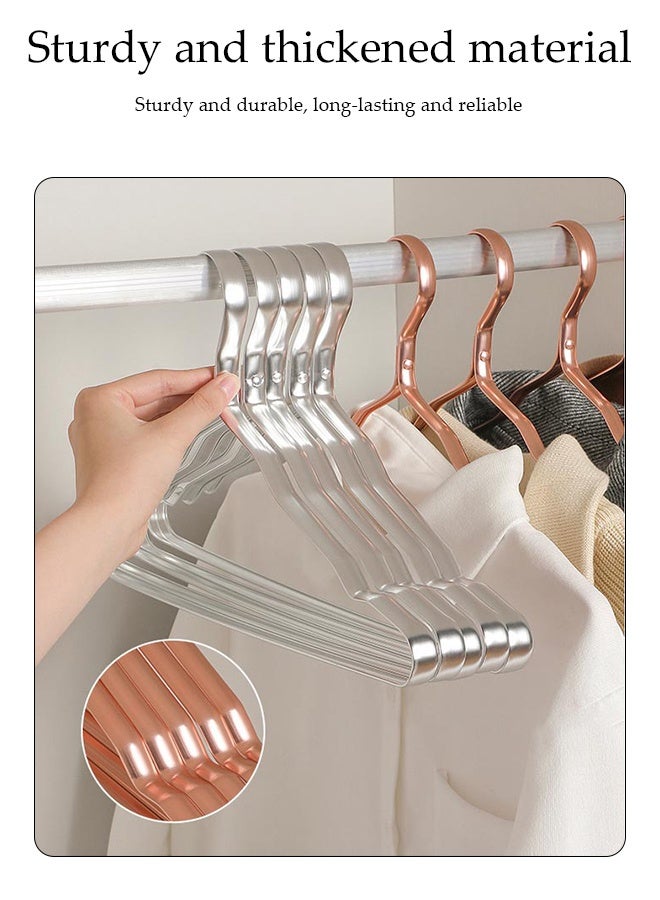 DUNISO 10PCS Quality Aluminum Alloy Clothes Hangers Heavy Duty Clothes Hangers with Non-Slip Notches Space Saving Storage Organiser Hangers Solid Aluminum Alloy Hangers Suit Hangers with Non-Slip Hanging Bar for Shirt Pants Dress - Image 3