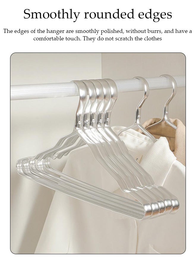 DUNISO 10PCS Quality Aluminum Alloy Clothes Hangers Heavy Duty Clothes Hangers with Non-Slip Notches Space Saving Storage Organiser Hangers Solid Aluminum Alloy Hangers Suit Hangers with Non-Slip Hanging Bar for Shirt Pants Dress - Image 5