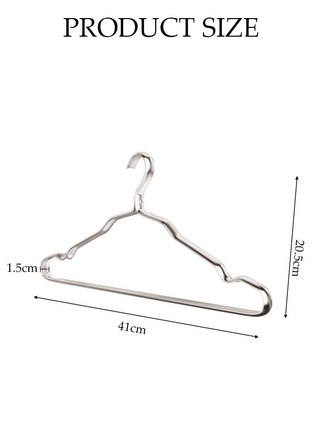 DUNISO 10PCS Quality Aluminum Alloy Clothes Hangers Heavy Duty Clothes Hangers with Non-Slip Notches Space Saving Storage Organiser Hangers Solid Aluminum Alloy Hangers Suit Hangers with Non-Slip Hanging Bar for Shirt Pants Dress - Image 4
