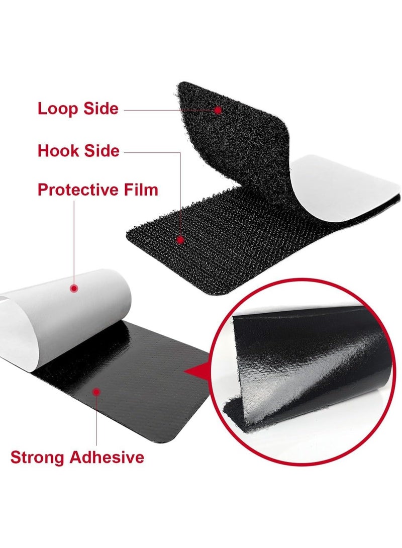 VIUAUAX hook and loop Tape Strips with Adhesive, 5x10 cm Heavy Duty Nylon Velcro for Sewing, Crafting, DIY, Interlocking Tape, 15 Pcs.Nylon Velcro, Self-adhesive with hair surface magic buckle - Image 3