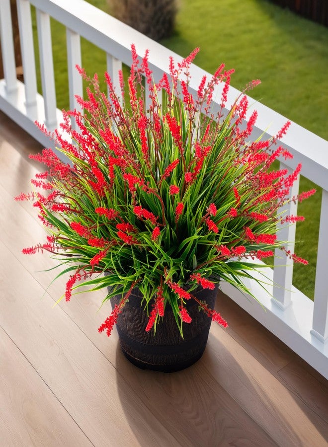 Ammyoo Artificial Faux Plants Flowers for Outdoor Decorations, Fake Monkey Grass for Outside Porch Patio, No Fade Realistic Greenery Plant, UV Resistant Artificial Bush Shrubs for Courtyard Window Garden - Image 2
