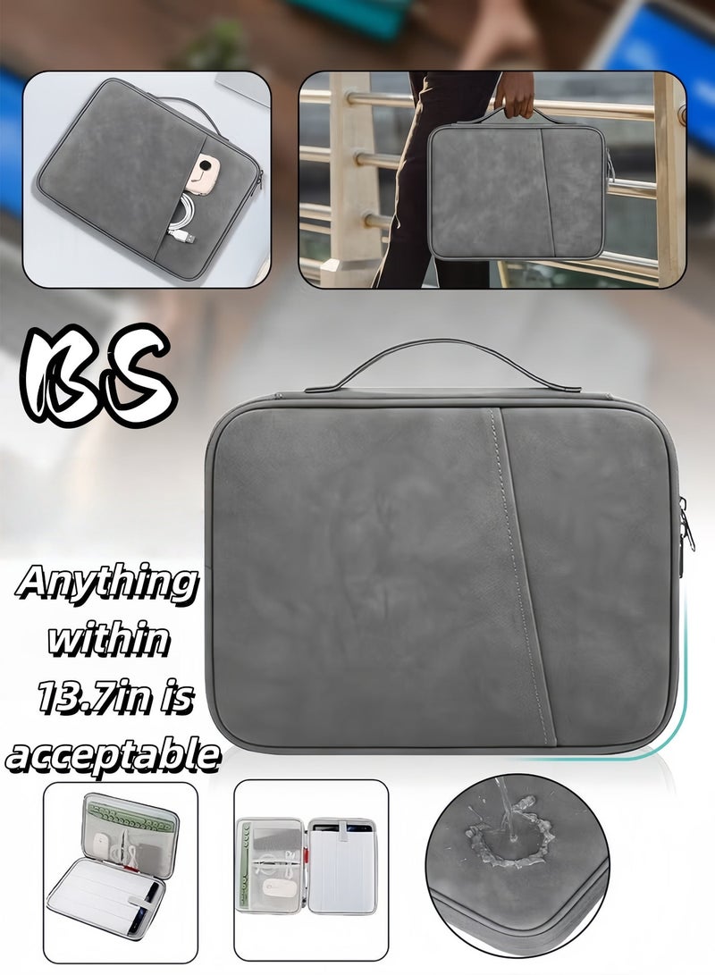BS 9.8-13.7 inch waterproof laptop bag/tablet protective case, compatible with iPad Pro 12.9 M2 2022/2021/2020/2018/Pro 12.9 2017, Surface Laptop Go 12.4 inch, and Galaxy Tab S8+ 12.4 inch. - Image 1