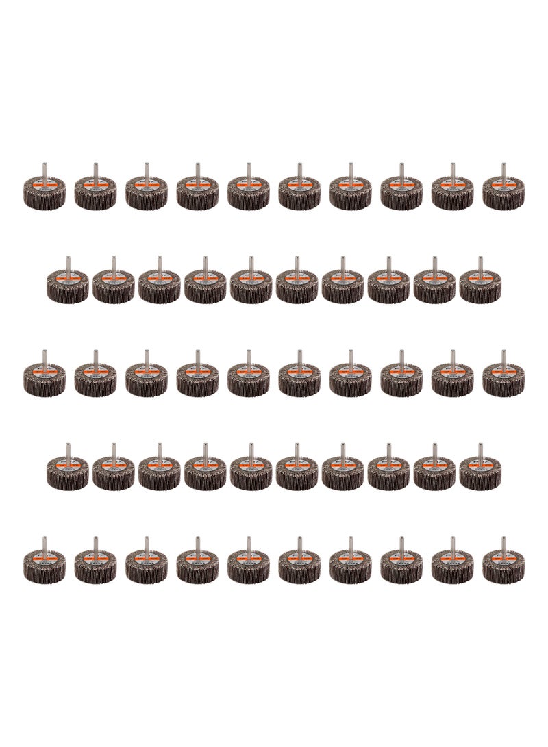 لوازم برو7 طقم صنفرة دريل مكون من 50 قطعة - 60x25 مم - نعومه 120 - ساق 6 مم (1/4 إنش) - عجلة صنفرة أسطوانية من أكسيد الألمنيوم للمعادن والخشب وإزالة الطلاء - Image 2