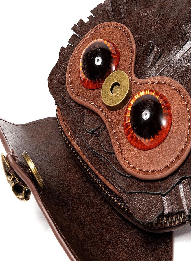 Valentoria Small Crossbody Bag Shoulder Purse Leather Belt Pouch Travel Phone Holder Punk Medieval Vintage Festival Costume Accessory (Owl) - Image 4