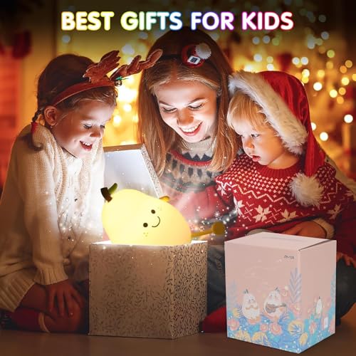 HashWOW® Pear Silicone Night Light - Rechargeable Silicone LED Lamp Kids Room Bedroom Decor Soft Glow Touch Control - Image 5