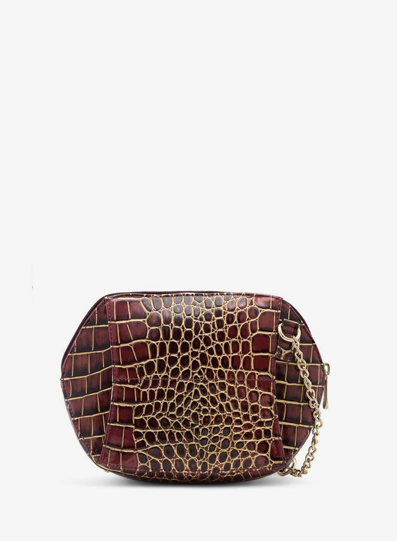 Caprese Miranda Sling Bag, Burgundy-Small | Stylish Handbag for Women with Animal Print | Adjustable Strap & Spacious Interiors | Perfect Ladies Purse for Carrying Everyday Essentials & Travel - Image 5
