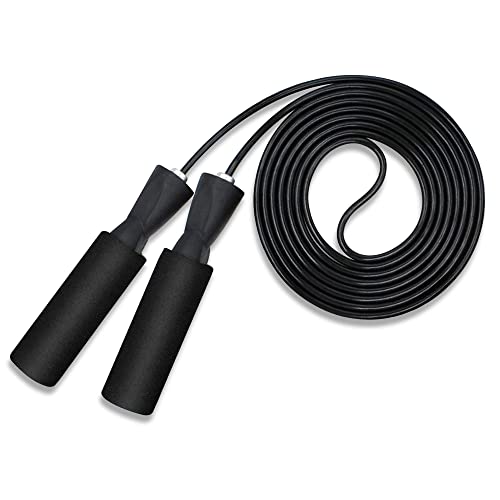 MuscleXP Skipping Rope (Jumping Rope) with Foam Handles for Men, Women & Children For Weight Loss, Exercise Workouts (Black) - Image 2