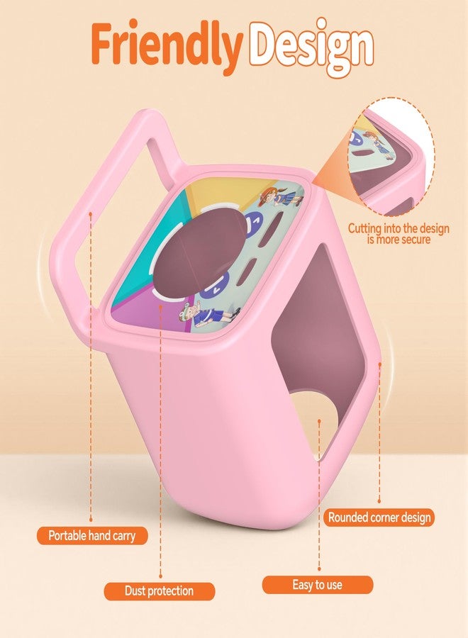 Underhub Silicone Protective Cover for Toniebox 2 Audio Player, Shockproof Anti Slip Silicone Case with Handle, Soft Easy Grip Cover, Easy to Clean Durable Sleeve (Pink) - Image 3