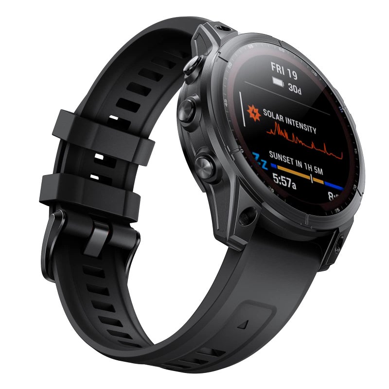 ANCOOL Compatible with Garmin Fenix 7S Band  Easy-fit Sport Wristband Soft Silicone Watch Band Replacement for Fenix 6S/Fenix 5S/Fenix 5S Plus Smartwatch (Black) - Image 2