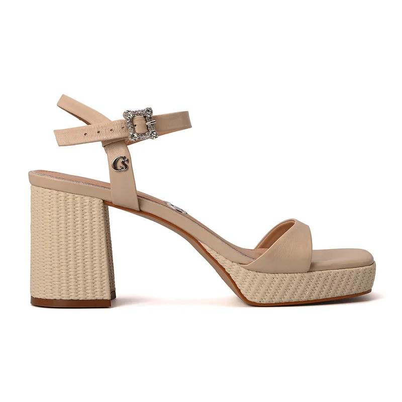 Ivory Platform Block Heel