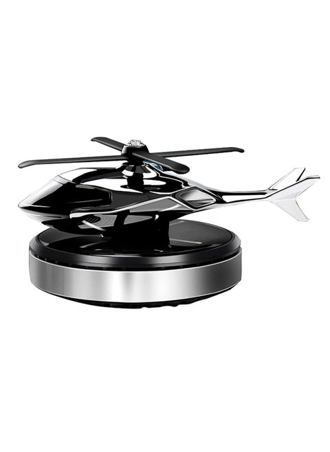 Car Air Freshener, Helicopter Solar Energy Rotating Aromatherapy Diffuser, Aviation Al Alloy Interior Decoration, Solar-Powered Car & Home Diffuser (Silver) - Stylish Aromatherapy for Vehicle and Home Spaces