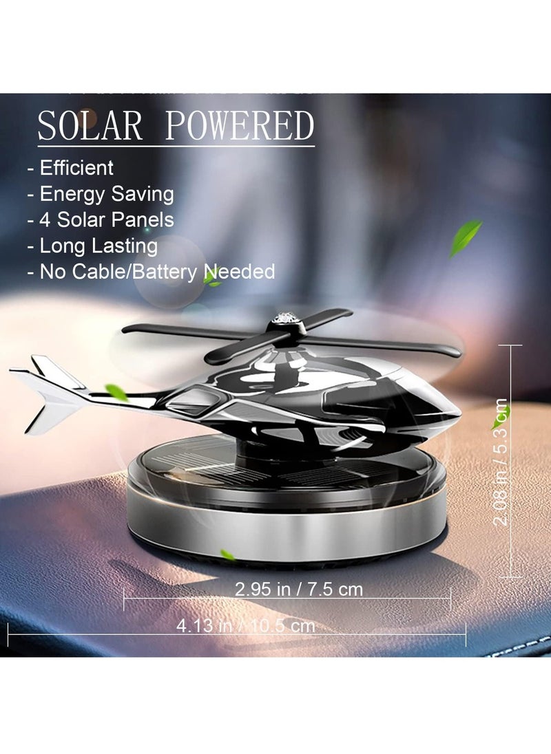 TIGER - Car Air Freshener, Helicopter Solar Energy Rotating Aromatherapy Diffuser, Aviation Al Alloy Interior Decoration, Solar-Powered Car & Home Diffuser (Silver) - Stylish Aromatherapy for Vehicle and Home Spaces - Image 1
