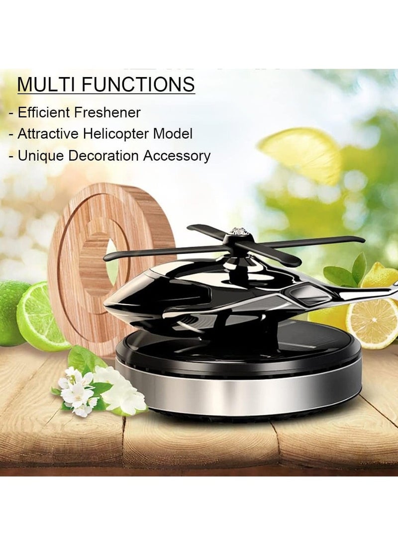 TIGER - Car Air Freshener, Helicopter Solar Energy Rotating Aromatherapy Diffuser, Aviation Al Alloy Interior Decoration, Solar-Powered Car & Home Diffuser (Silver) - Stylish Aromatherapy for Vehicle and Home Spaces - Image 1