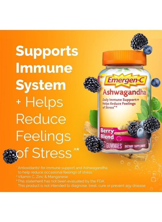 Emergen-C Vitamin C and Ashwagandha Gummies, Dietary Supplement for Immune Support, Berry Blend - 36 Count  - Image 2