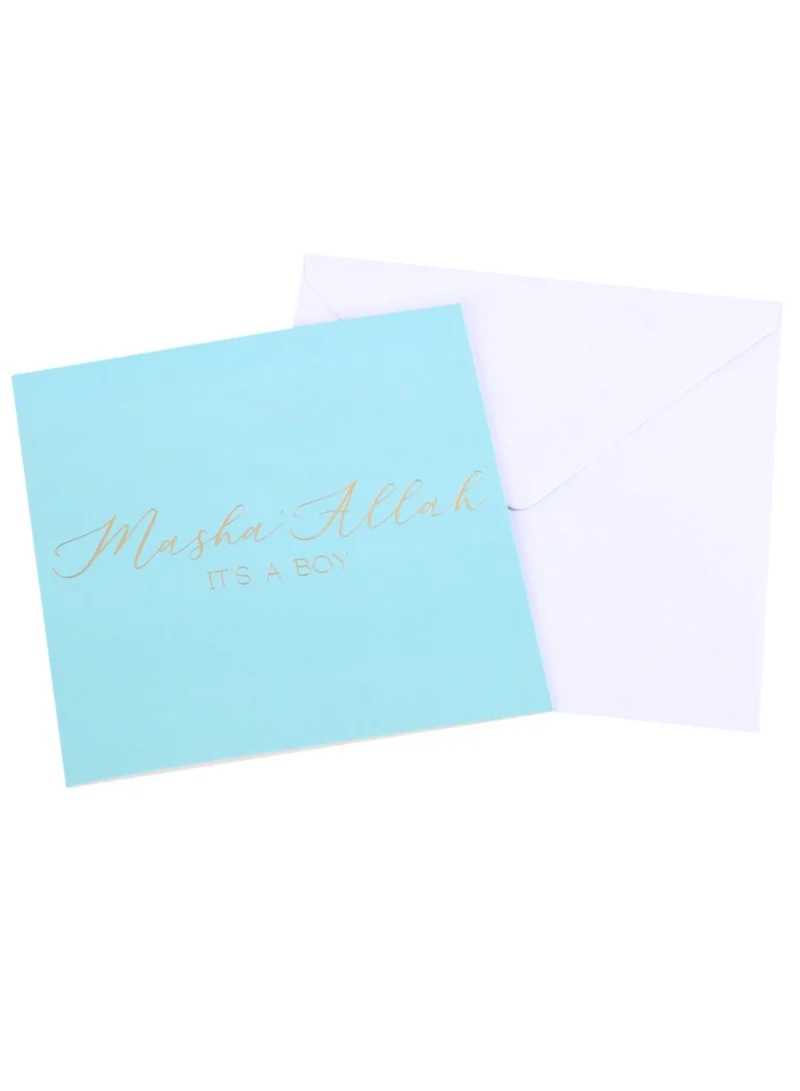 بيكوك سبلايز بطاقة معايدة فاخرة مطبوعة عليها عبارة "ماشاء الله إنه ولد"