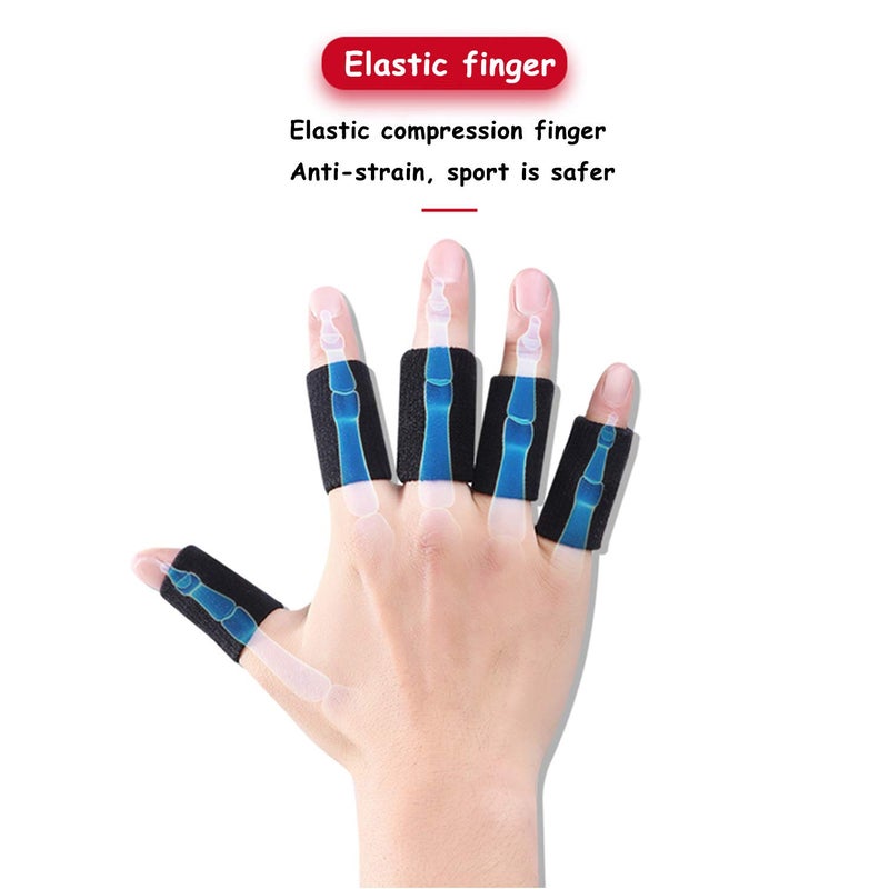 ONTYZZ 10Pcs Finger Protector Sleeve Elastic Compression Finger Protector Sports Protective Gear Braces Band Wraps Finger Sleeve Support Basketball Sports Aid Arthritis - Image 2