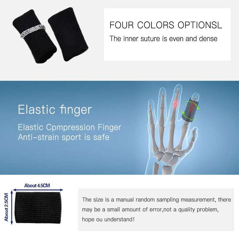 ONTYZZ 10Pcs Finger Protector Sleeve Elastic Compression Finger Protector Sports Protective Gear Braces Band Wraps Finger Sleeve Support Basketball Sports Aid Arthritis - Image 4