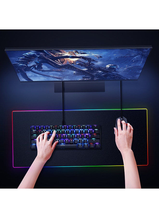 Motospeed - CK61 RGB Mechanical Gaming Keyboard OUTMU Blue Switches Keyboard 61 Keys Anti-ghosting with Backlight for Gaming Black - Image 1