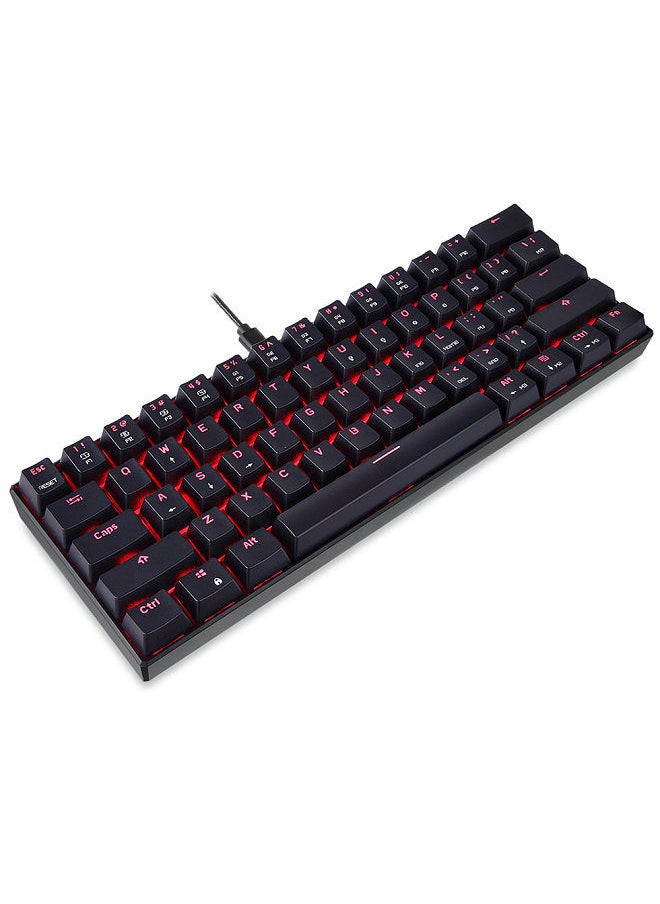 Motospeed - CK61 RGB Mechanical Gaming Keyboard OUTMU Blue Switches Keyboard 61 Keys Anti-ghosting with Backlight for Gaming Black - Image 1