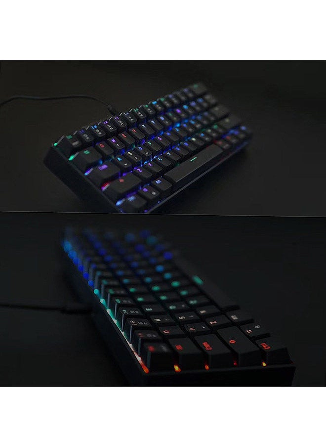Motospeed - CK61 RGB Mechanical Gaming Keyboard OUTMU Blue Switches Keyboard 61 Keys Anti-ghosting with Backlight for Gaming Black - Image 1