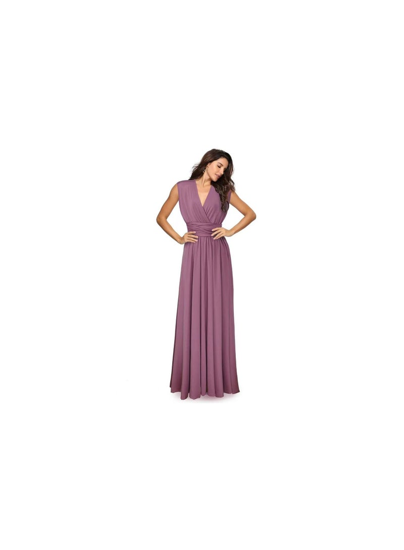 1-Piece Women's Deep V Neck Backless Party Dresses,Multi-Way Wrap Cocktail Evening Party Prom Dress,Size S,Colour Lotus Pink - Image 3