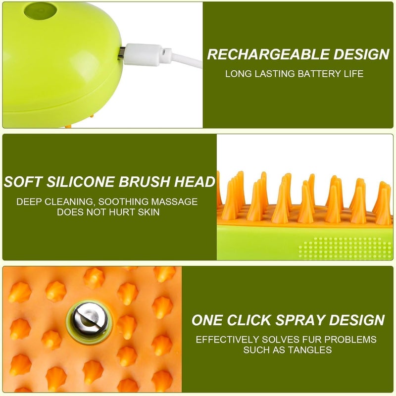 HEVIR Cat and Dog Steam Brush - 3-in-1 Steamy Pet Grooming Brush for Cats & Dogs, Steaming Pet Hair Brush, Comb for Cats and Dogs, Professional Pet Grooming Tool - Image 5
