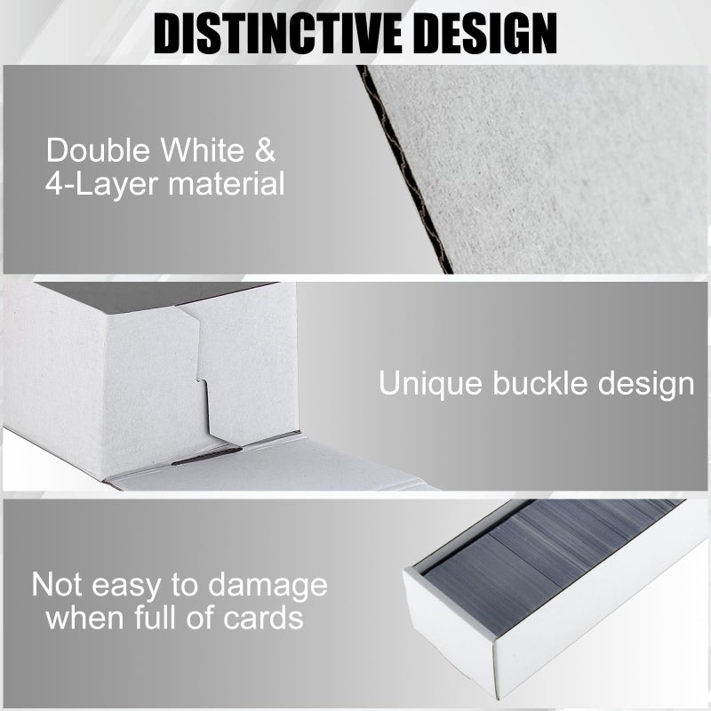 XRACV Trading Card Storage Box 6 Pack 1200 count with Lid, White Corrugated Cardboard Sports Card Storage Box for TCG/Magic/Mtg Storage and Collection, Horizontal - Image 5