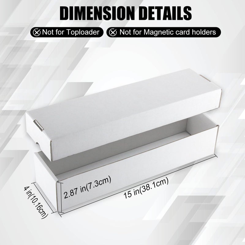 XRACV Trading Card Storage Box 6 Pack 1200 count with Lid, White Corrugated Cardboard Sports Card Storage Box for TCG/Magic/Mtg Storage and Collection, Horizontal - Image 4