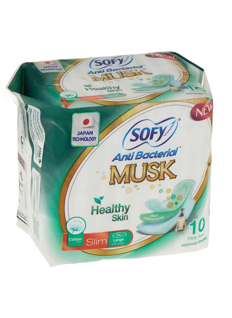 Sofy Slim Anti Bacterial Musk Large 29 Cm 10 Pads 