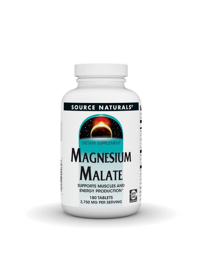 Source Naturals Magnesium Malate 3750Mg Per Serving Essential Magnesium Malic Acid Supplement 180 Tablets - Image 2