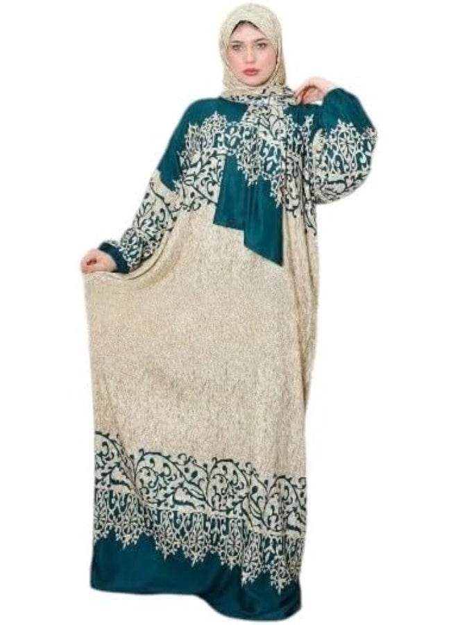 Women's Prayer Isdal Made of Treated Viscose with Attached Veil – Ideal for Prayer, Receiving Guests, and Everyday Use - Image 1