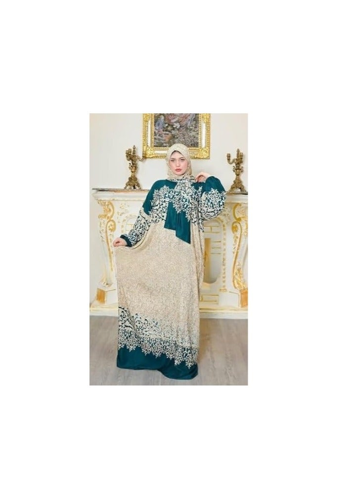 Women's Prayer Isdal Made of Treated Viscose with Attached Veil – Ideal for Prayer, Receiving Guests, and Everyday Use - Image 3