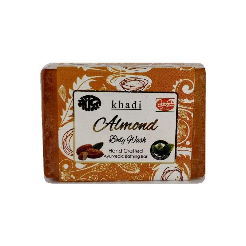 Meghdoot Almond Body Wash Soap Khadi Handmade Ayurvedic Soap with Natural Almond Extract for Skin Moisturizing Soft Smooth Skin Ayurvedic Bathing Bar for All Skin Types 125gm Pack of 4 - Image 2