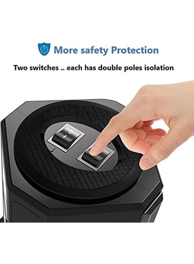 BEPiTECH 20W PD USB-C 12-in-1 Power Tower Extension Cord with 3 USB-A Charging Ports, 8 UK-UAE Socket Outlets, 2M Cable, Surge-Protected Extension Lead, Fits Large Plugs, Ideal for Office & Home - Image 3