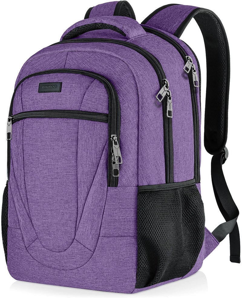 BIKROD Backpack for Women and Men Extra Large School Backpacks for Teens Water Resistant Back Pack Fits 17 Inch Laptop Business Anti Theft Sturdy Computer Bag Gifts Purple - Image 2