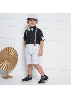 AJ Dezines AJ DEZINES Kids Clothing Shirt Shorts Set For Boys (Ca-34-Black-5, Cotton) 5 Years-6 Years  - Image 4
