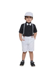 AJ Dezines AJ DEZINES Kids Clothing Shirt Shorts Set For Boys (Ca-34-Black-5, Cotton) 5 Years-6 Years  - Image 1