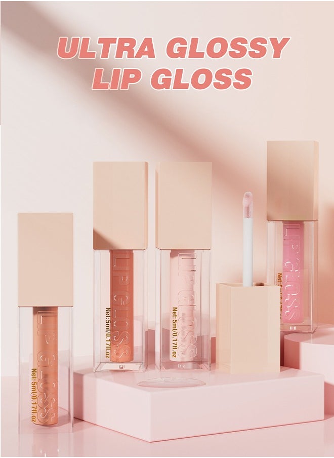 HelloKiss - Aqua Mirror Lip Gloss 004:Silk, Small Ice Brick Mirror, High Shine Pearlescent Lip Gloss 5ML - Image 1