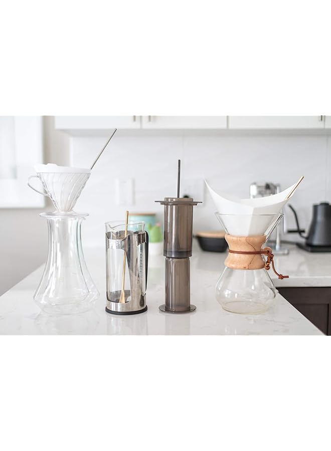 إيروريكس عصا تحضير القهوة متعددة الأغراض تستخدم لتحريك حبيبات القهوة أثناء عملية التحضير عند تحضير القهوة باستخدام مكبس فرنسي أو طريقة تحضير أخرى، مقاس 8.5 بوصة من الفولاذ المقاوم للصدأ باللون الفضي - Image 3