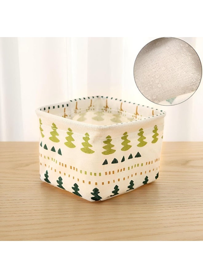 سلة تخزين قماشية متعددة الاستخدامات للمنزل والمكتب - منظم لمستحضرات التجميل والعناية الشخصية - صندوق تخزين صغير قابل للطي للأشياء الصغيرة والأسلاك والشواحن - تصميم جذاب وعملي - 3 قطع - Image 5