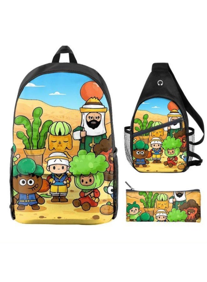 Universal cartoon new three-piece schoolbag - 406  - Image 2