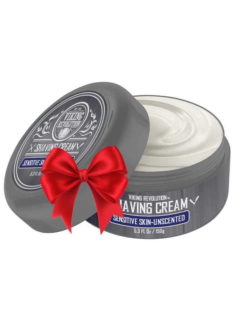 Viking Revolution Luxury Shaving Cream for Sensitive Skin Unscented  Soft Smooth  Silky Shaving Soap  Rich Lather for the Smoothest Shave  53oz 