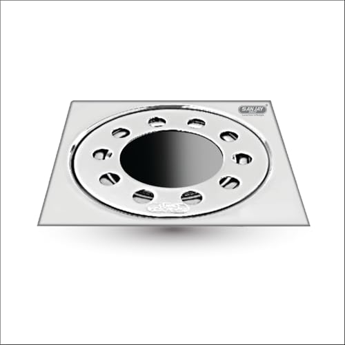 Sanjay Chilly Floor Drainer Square Gypsy (3 x 3 INCH) Floor Drain Jali Trap 304 Grade Stainless Steel Kitchen Floor Trap Jali Anti Cockroach & Insects Long Lasting for Bathroom - Image 1
